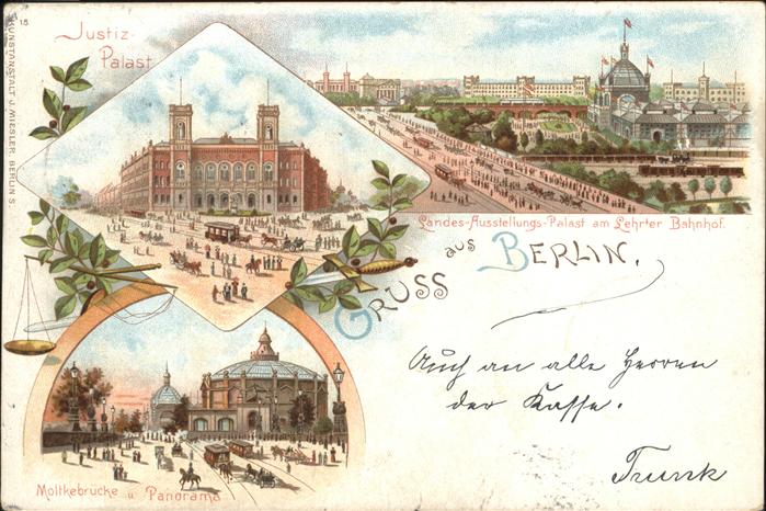 Berlin Moltkebrücke Panorame Justiz Palast Lan