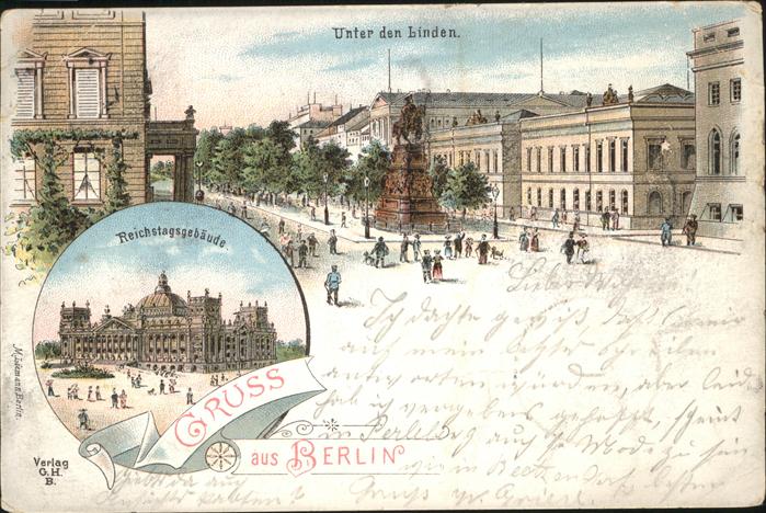 Berlin Unter den Linden Reichstagsgebäude Denk