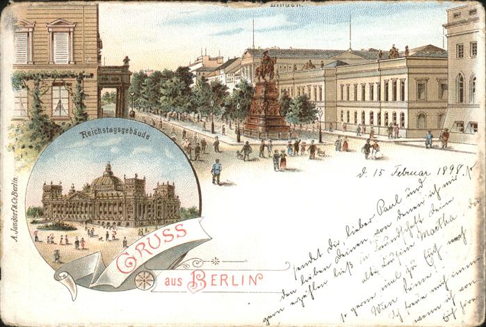 Berlin Reichstagsgebäude Unter den Linden