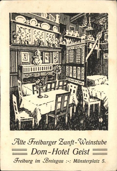 Freiburg Breisgau Alte Freiburger Zunft Weinstube Domhotel Geist Muensterplatz 5