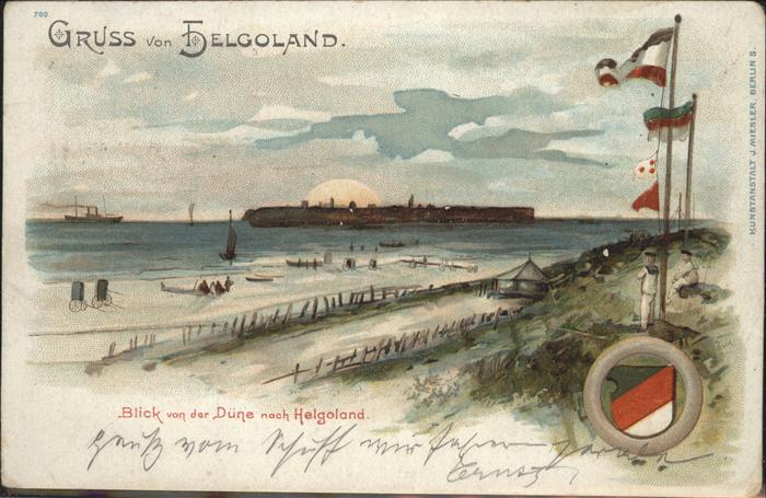 HELGOLAND Insel Schleswig-Holstein Blick von Duene Boote