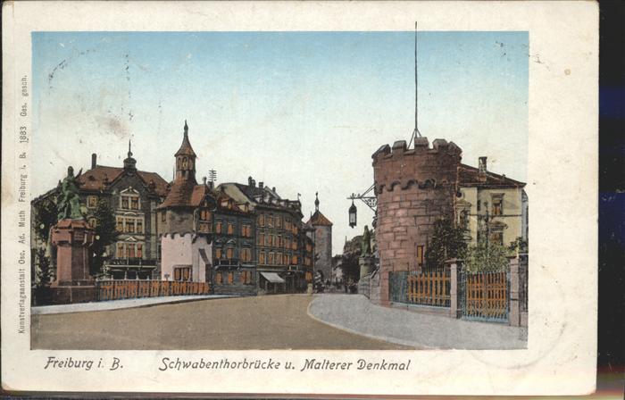Freiburg Breisgau Schwabentorbrücke Malterer Denkmal Gold