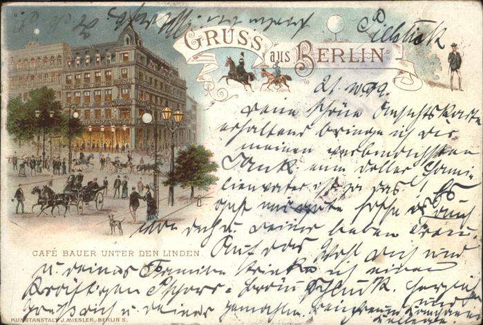 Berlin Cafe Bauer Unter den Linden Kutsche