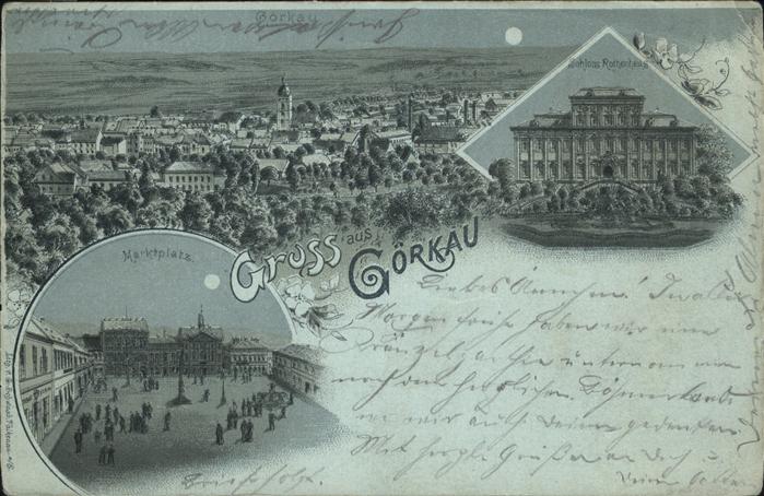 Goerkau Jirkov Marktplatz Panorama Schloss Rothenhaus