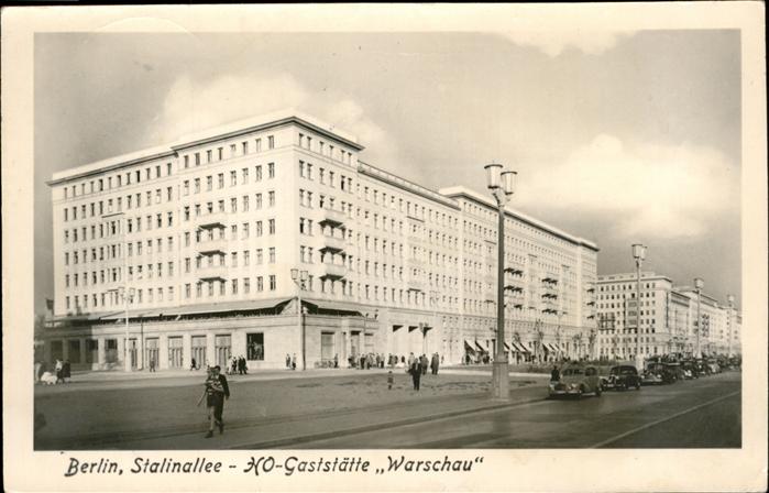 BERLIN  CITY Stalinallee HO-Gaststaette Warschau