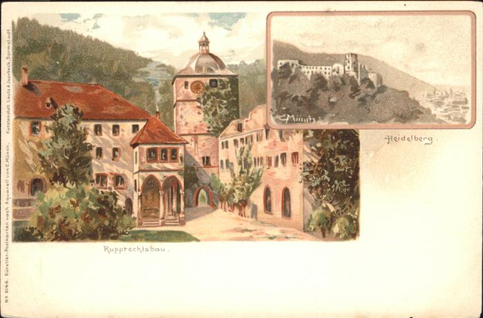 Heidelberg Neckar Rupprechtsbau Künstlerkarte