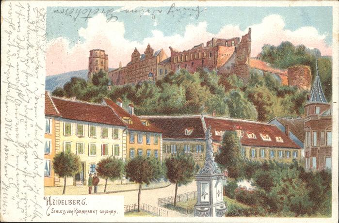 Heidelberg Neckar Schloss Künstlerkarte
