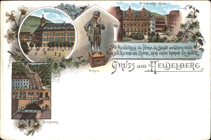 Heidelberg Neckar Universität Friedrichsbau Bergbahn Perk