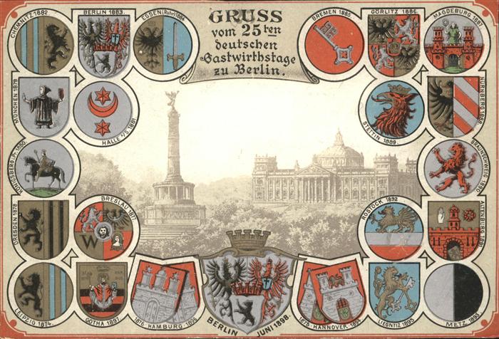 Berlin 25. deutsche Gastwirthstage Stadtwappen