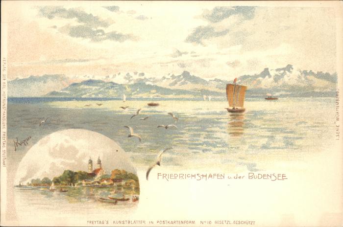 Friedrichshafen Bodensee Bodensee Künstlerkarte