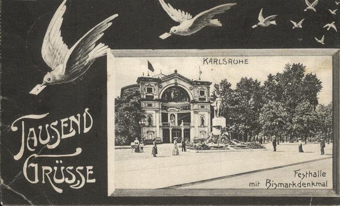 Karlsruhe Festhalle Bismarckdenkmal, Brieftaube