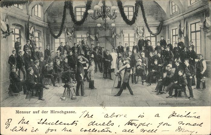 Heidelberg Neckar Mensur Hirschgasse