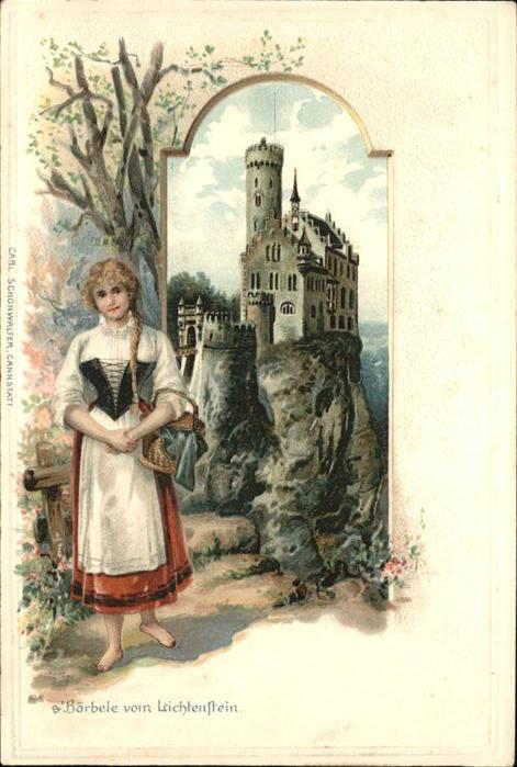 Lichtenstein Wuerttemberg s Bärbele v. Lichtenstein Prägedruck