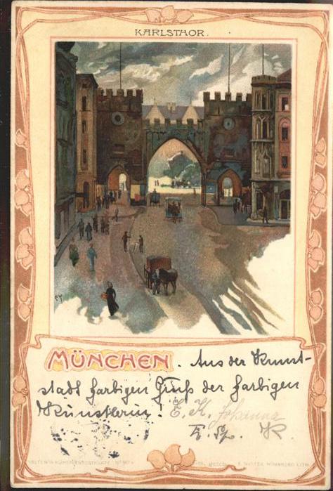 Muenchen Karlsthor Pferdekutsche