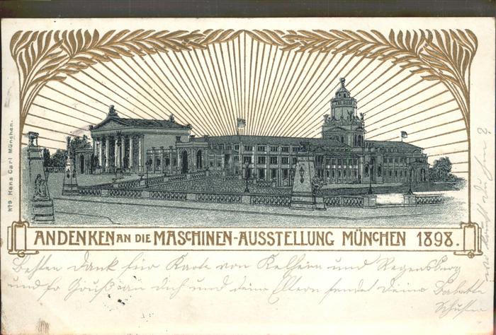 Muenchen Maschinen Ausstellung 1898 Prägedruck