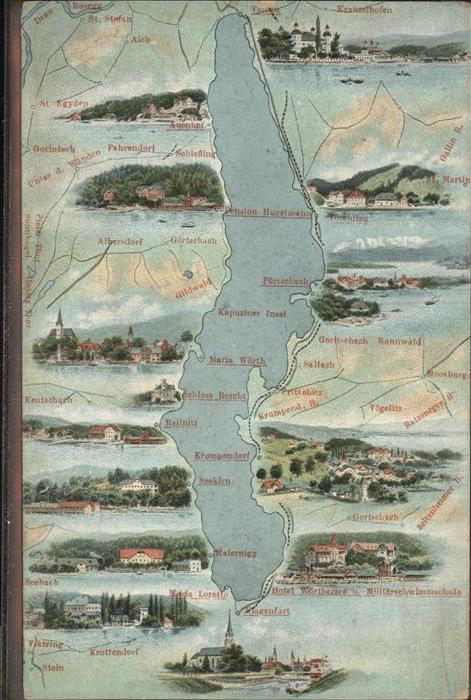 Maria Woerth Woerthersee Landkarte St. Stefan, Aich