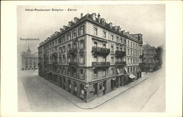 Zuerich Hotel Restaurant Simplon Hauptbahnhof