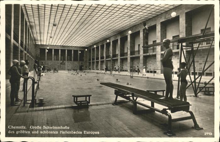 CHEMNITZ Sachsen Grosse Schwimmhalle Hallenbad, Sprungbrett