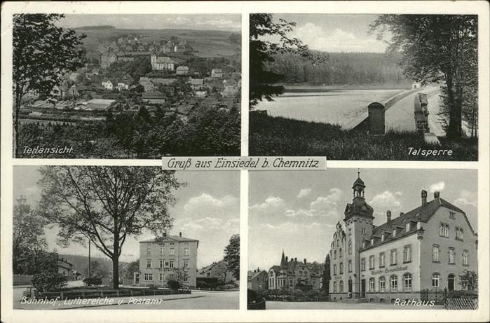 Einsiedel Chemnitz Talsperre Rathaus, Bahnhof, Luthereiche