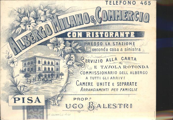 Pisa Albergo Milano & Commercio Ristorante,