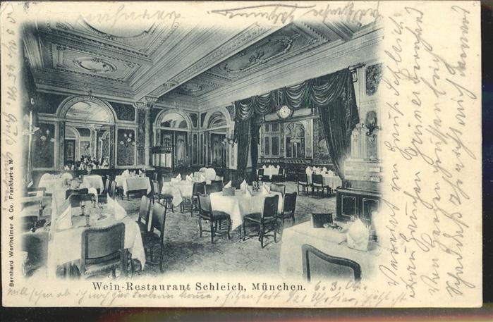 Muenchen Bayern Wein Restaurant Schleich