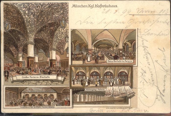 Muenchen Kgl. Hofbräuhaus Paterre Bierhalle