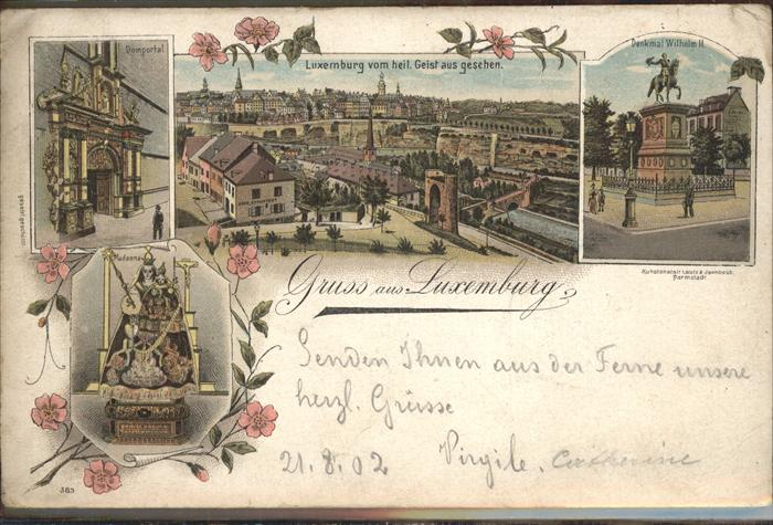 Luxemburg Luxembourg heil. Geist Denkmal Wilhelm II., Madonn