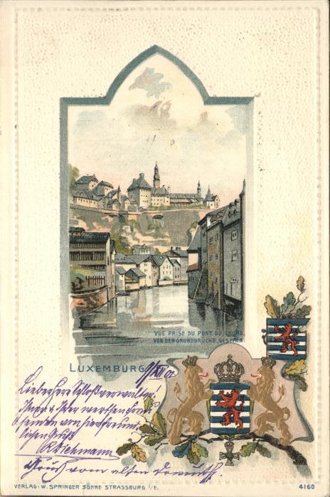 Luxemburg Luxembourg Stadtwappen Grundbrücke