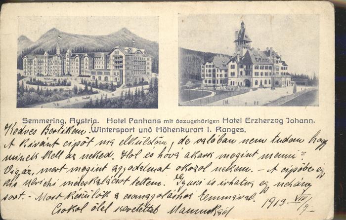 Semmering Niederoesterreich Hotel Panhans Hotel Erzherzog Johann