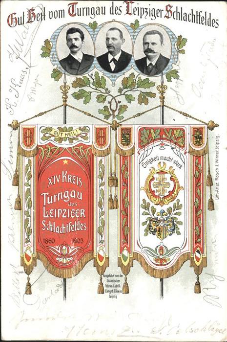 Leipzig Turngau Schlachtfeldes, Wappen, Fahnen