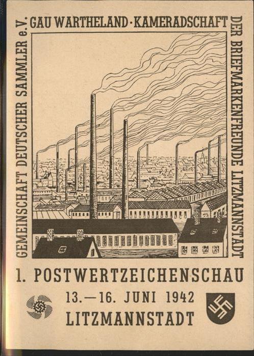 Litzmannstadt Lodz Postwertzweichenschau 1942 Briefmarkenf