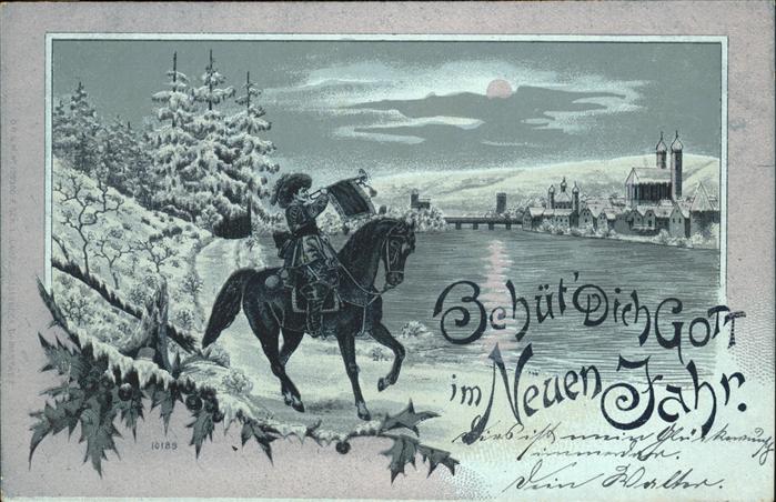 Darmstadt Neujahr Monschein Lithographie