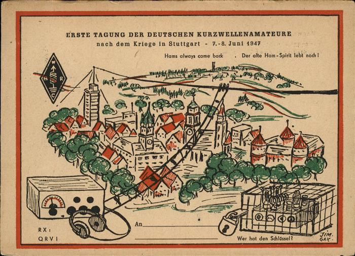 STUTTGART  CITY Erste Tagung Deutscher Kurzwellenamateure