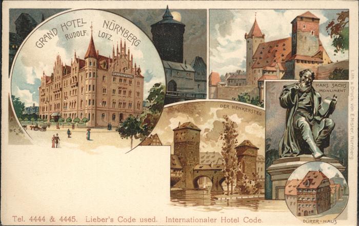 NueRNBERG  CITY Hans Sachs Monument Duerer Haus Grand Hotel Rudolf