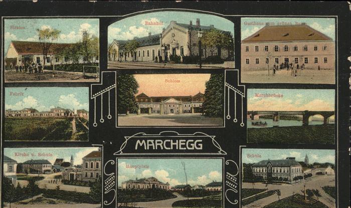Marchegg Niederoesterreich Bahnhof Kirche Schule Gasthaus