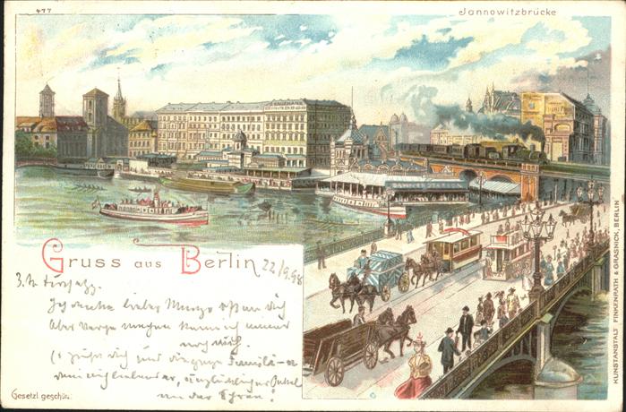 Berlin Brücke Schiff Kutsche