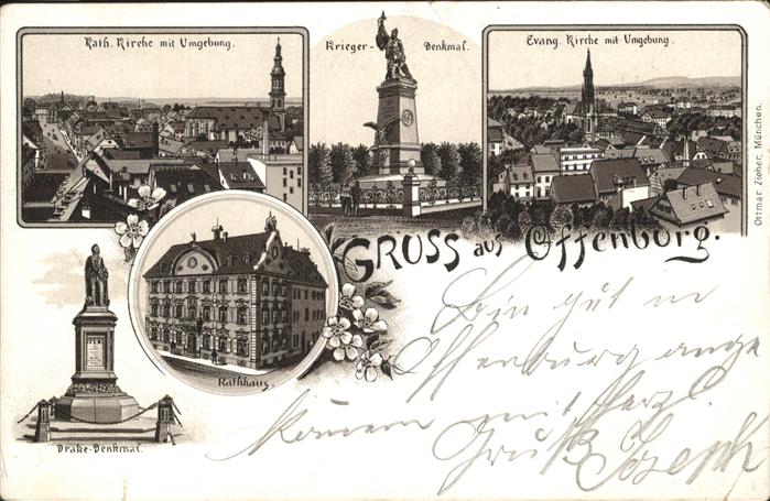 Offenburg Kirche Kriegerdenkmal Drake Denkmal Rat