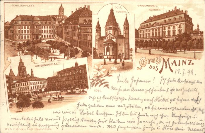 Mainz Rhein Dom Schloss Schillerplatz Gutenbergplat