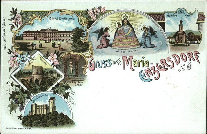 Enzersdorf Niederoesterreich Grotte Krche Schloss Liechtenstein