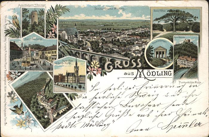 Moedling Aussichtsturm Klausen Josefs Kirche Pla