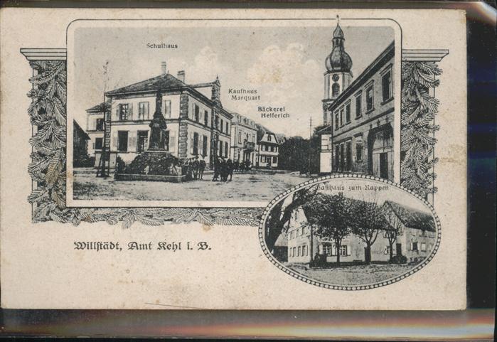 Willstaett Schulhaus Bäckerei Kaufhaus Gasthaus zu