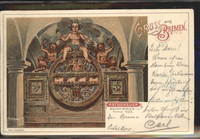 Bremen Rathskeller Bachusfass anno 1653