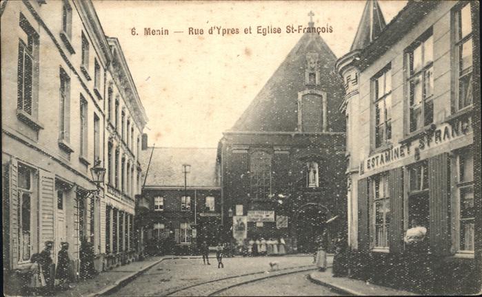 Menin Rue dYpres et Eglise St Francois _ Feld