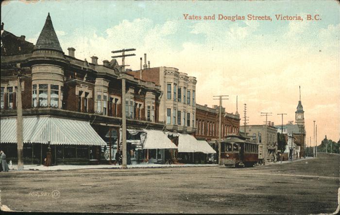 Victoria British Columbia Yates and Douglas Streets   Feldpostkarte