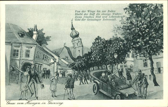 Grinzing Wien Beim Heurigen Illustration