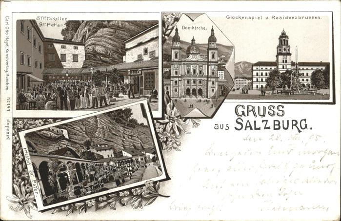 Salzburg Oesterreich Stiftkirche und Friedhof St Peter Domki