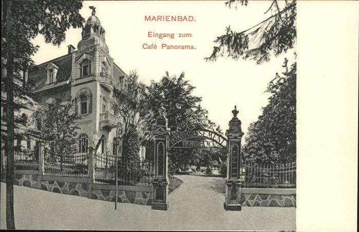 Marienbad Tschechien Boehmen Eingang zum Cafe Panorama