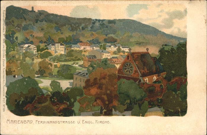 Marienbad Tschechien Boehmen Ferdinandstrasse unv Engl Kirche