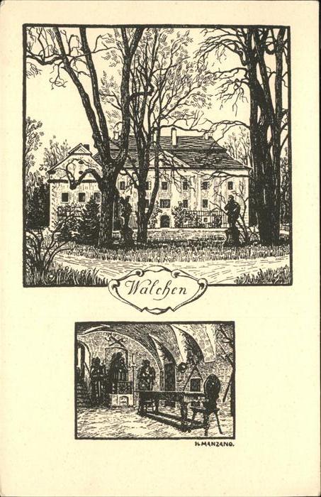 Walchen Federzeichnung von Graf Heinrich Manzano