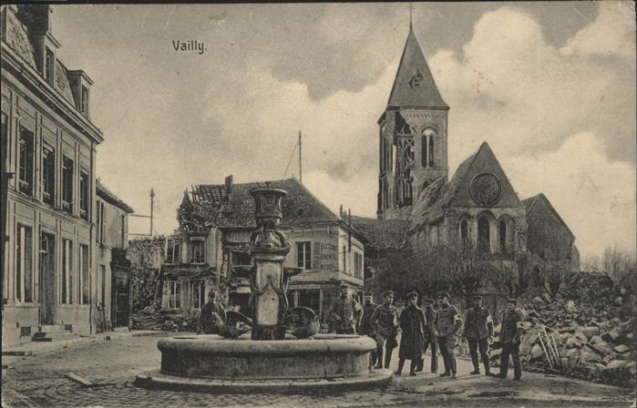 Vailly-sur-Aisne Blick auf die zerstoerte Stadt